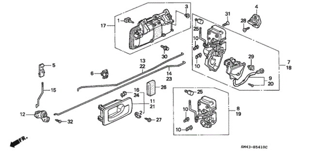 Rear Door Locks for 1993 Honda Accord #0