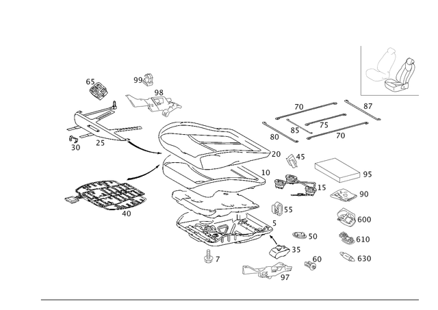 2038201342 - Driver Seat: Electric Motor for Mercedes-Benz: 180C, C230, C320, CLK320, CLK350, CLK500, CLK55 AMG, CLK550, CLK63 AMG, E320, E500, E55 AMG, G55 AMG, G550 Image image