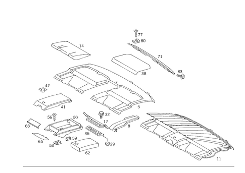Hat Tray, Roller Blind, First Aid Box for 1992 Mercedes-Benz 500 SEL #2