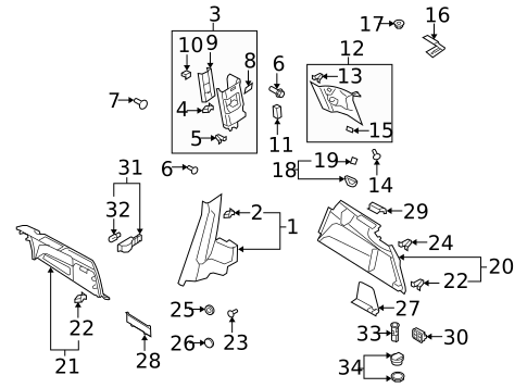 Interior Trim - Quarter Panels for 2013 Audi Q7 #0