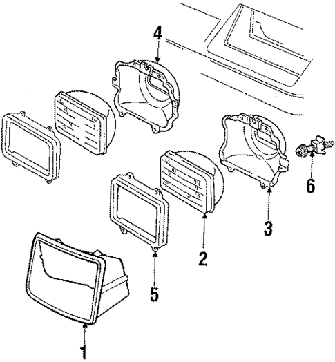 Headlamp Components for 1989 Dodge Lancer #0