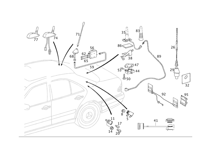 2108200589 - Electrical System: Amplifier for Mercedes-Benz Image image