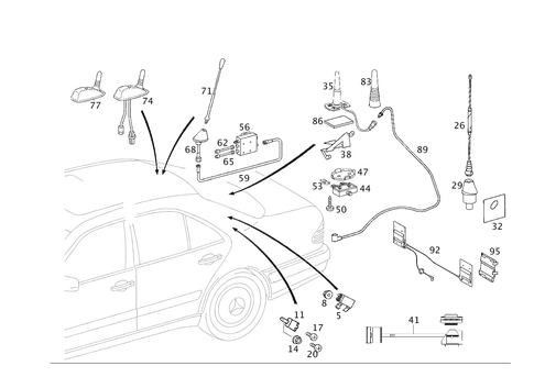 Antenna for 1998 Mercedes-Benz E430 #0