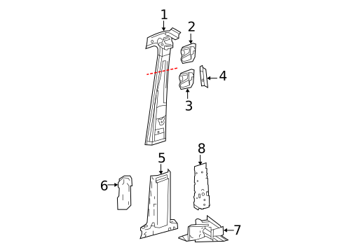 Center Pillar for 2013 Mercedes-Benz Sprinter 3500 #1