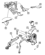 4677727AB - Air Conditioning &amp; Heater: Floor Distribution Duct, Left for Chrysler: Town &amp; Country | Dodge: Caravan, Grand Caravan Image