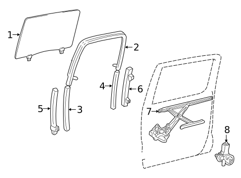 Glass - Rear Door for 2020 Toyota Tacoma #0