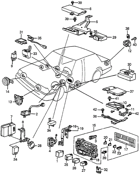 Fuse Box - Relay - Horn for 1984 Honda Accord #0