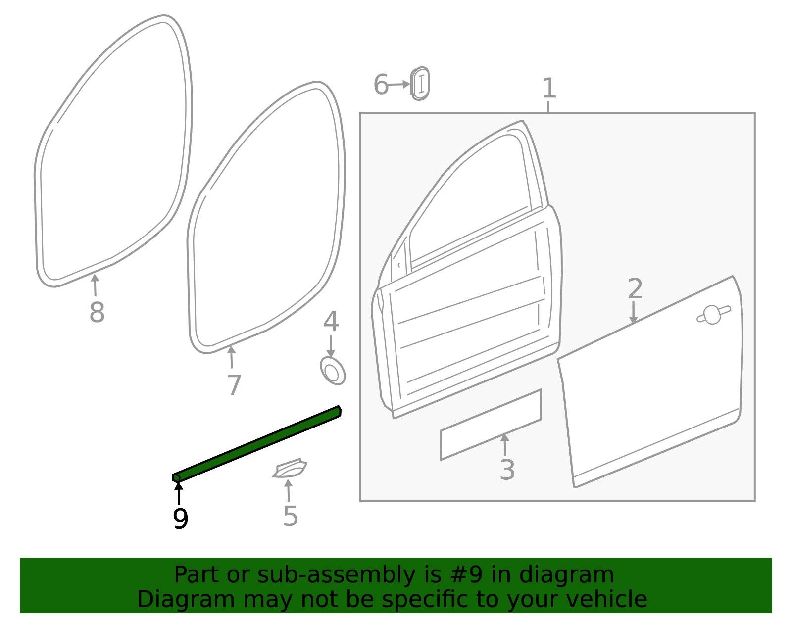 2012-2017 Buick Verano Driver Side Front and Side Door Lower ...