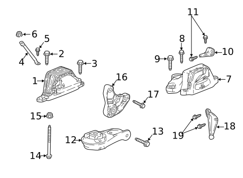Engine & Trans Mounting for 2019 Buick Regal Sportback #1