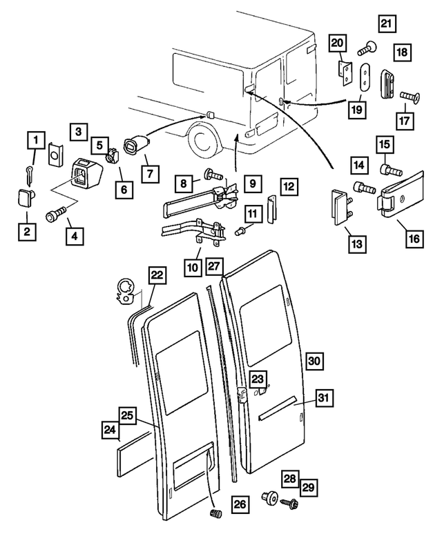 5123955AA - : Cargo Door Weatherstrip for Mopar Image
