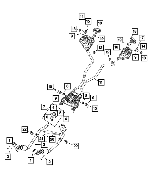 68610538AA - Exhaust: Exhaust Muffler And Tailpipe for Mopar Image