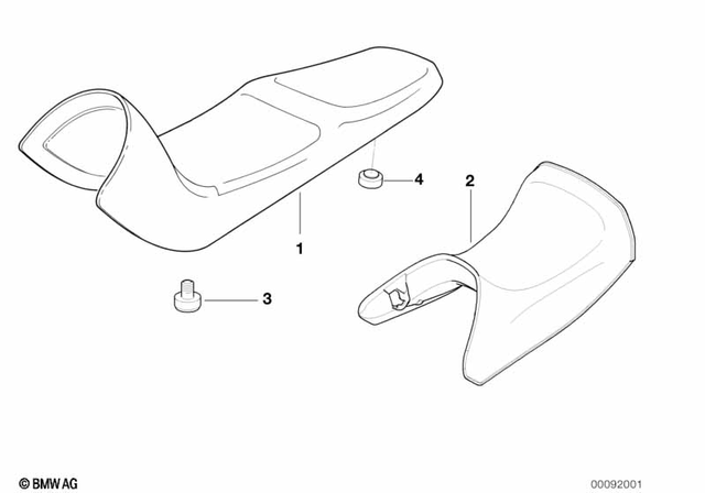 52532345735 - Seats and Seat Bench: Bench Seat, High -  for BMW-Motorrad Image