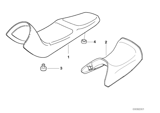 52532345735 - : Bench Seat, High for BMW-Motorrad Image