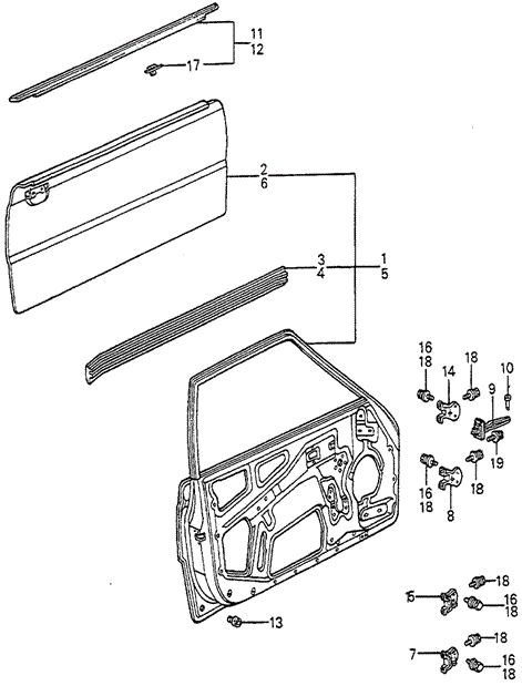 Door Panel 3DR for 1984 Honda Accord #0