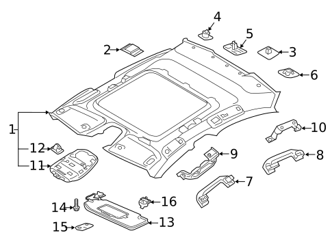Interior Trim - Roof for 2015 Volvo V60 #8
