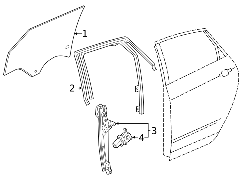 Glass - Rear Door for 2018 Cadillac XT5 #0