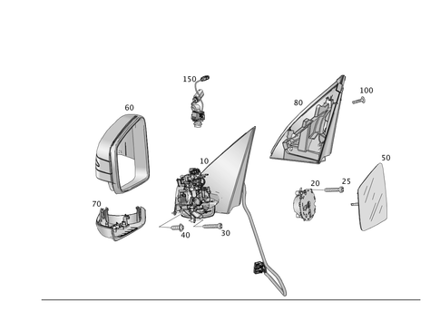 Outside Mirror, Left for 2015 Mercedes-Benz ML250 #0