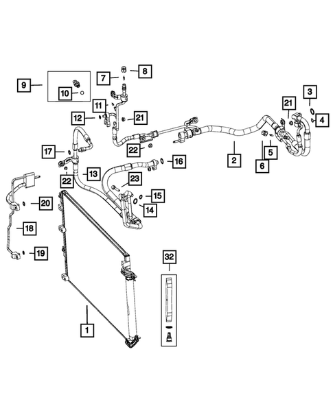 Air Conditioner and Heater Plumbing for 2015 Jeep Cherokee #2