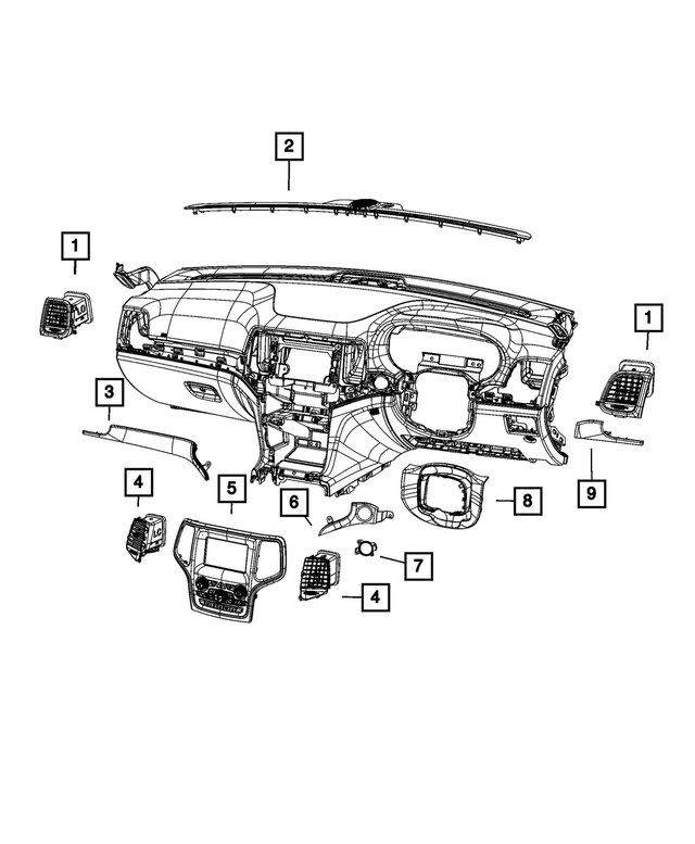 Z8388547AD - Interior Trim: Vehicle Feature Controls Center Stack for Mopar Image