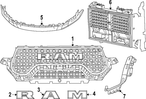 Grille & Components for 2024 Ram 1500 #0