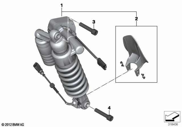 33548559493 - Rear Axle, Rear-Wheel Drive, Suspension: Spring Strut Esa, Rear -  for BMW-Motorrad Image