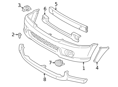 Bumper & Components - Front for 2004 Toyota Sequoia #0