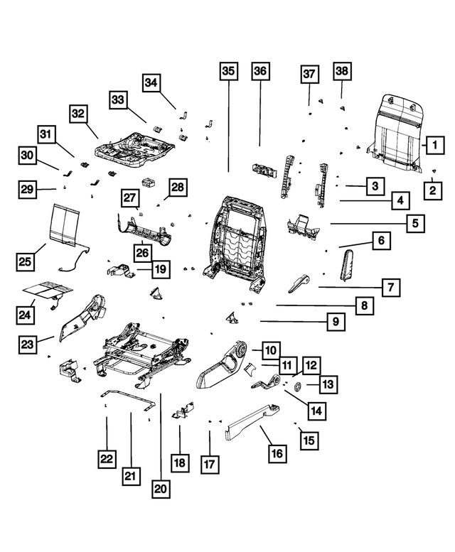 1RX05DK2AA - Interior Trim: Front Seat Back Panel for Mopar Image