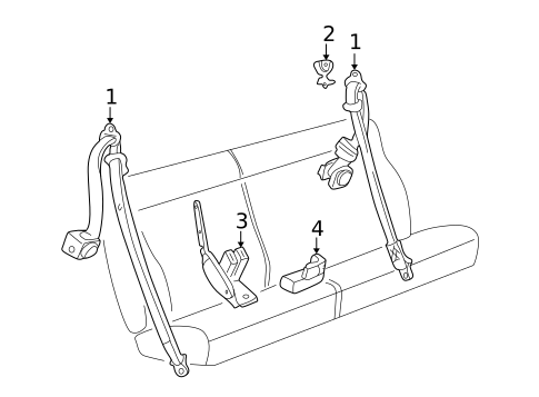 Rear Seat Belts for 2001 GMC Jimmy #0