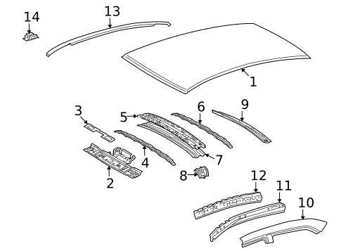 Roof & Components for 2013 Toyota Corolla #0