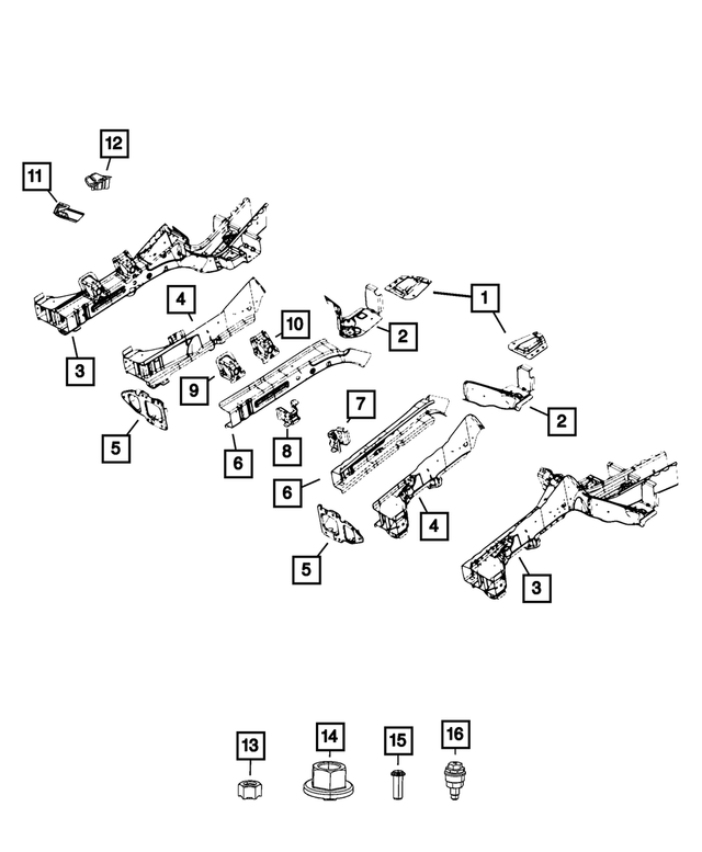 68243606AA - Frame, Bumper and Fascia: Fender Mounting Front Bracket, Right for Mopar Image image