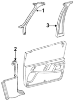 E83Z5403598A - Body: Windshield Pillar Trim for Ford Image