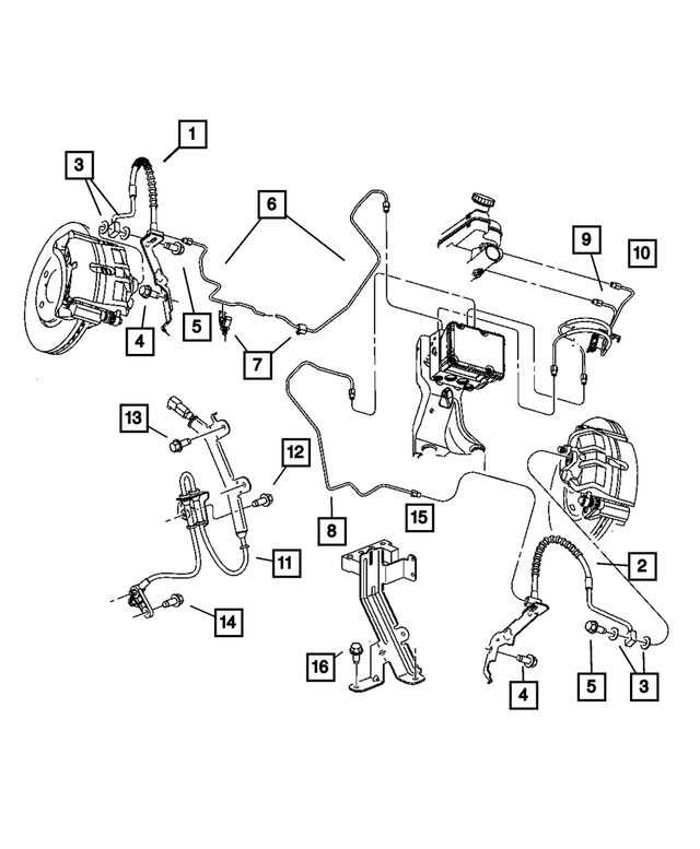4683790AE - Service Brakes: Brake Hose, Right for Mopar Image