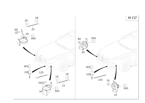 Horn and Outboard Temperature Indicator for 2015 Mercedes-Benz CLS550 #0