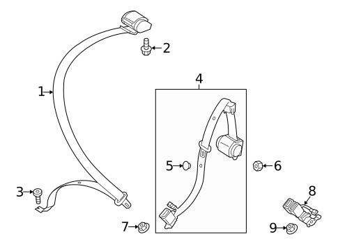 Rear Seat Belts for 2025 Audi A3 Quattro #0