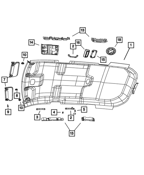 Headliners-Visors-Assist Straps for 2013 Dodge Journey #0