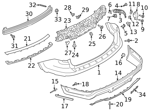 Bumper & Components - Rear for 2019 Ford Explorer #0