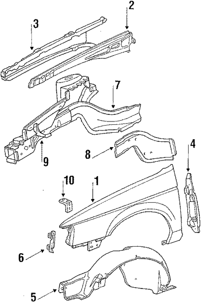 E9DZ16006A - Body: Fender for Ford: Taurus Image