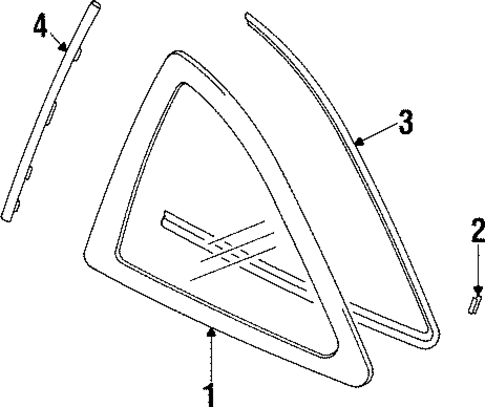 Glass & Hardware for 1998 Mitsubishi Mirage #0
