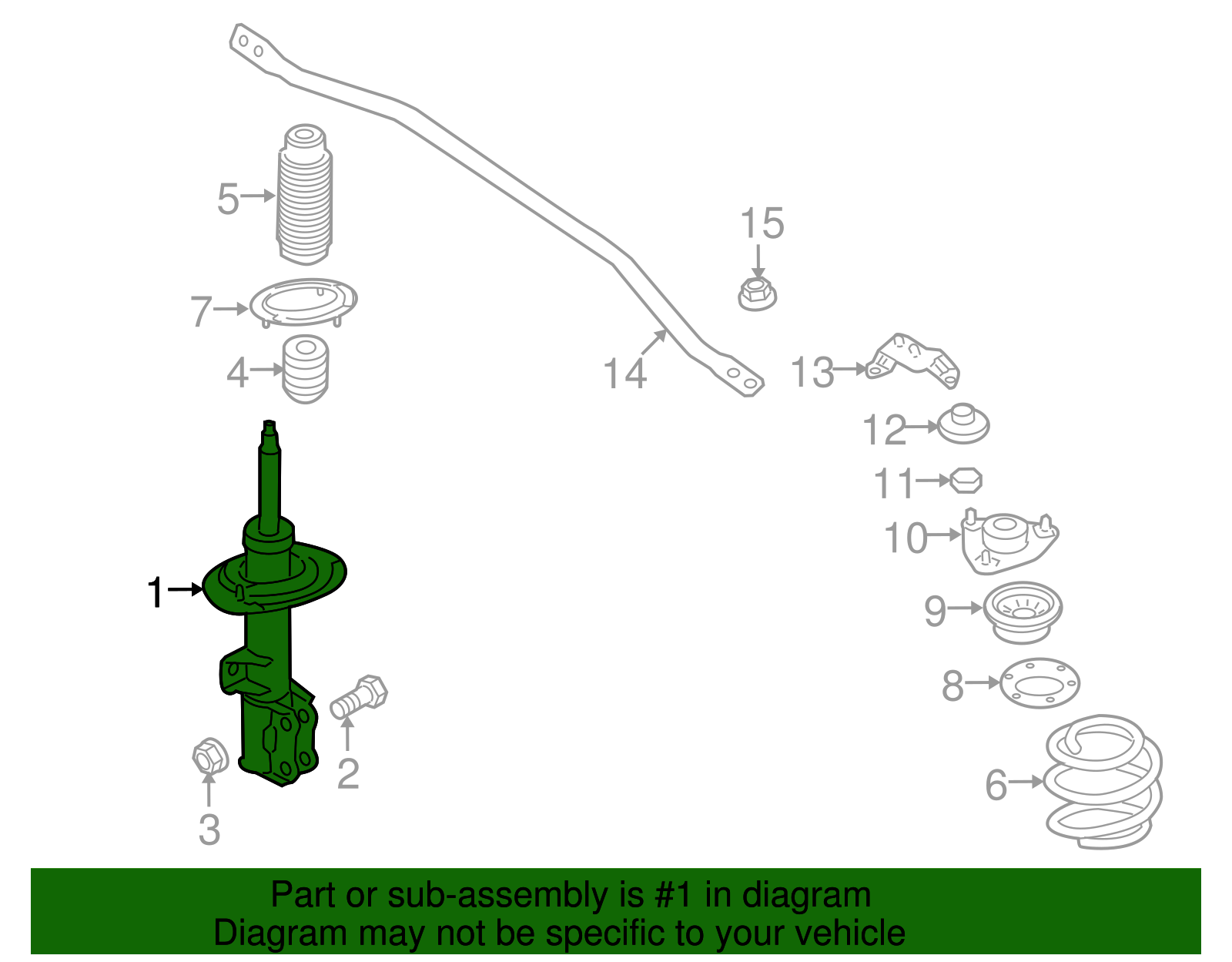 Genuine Suspension Strut for 2010-2011 Hyundai Genesis Coupe