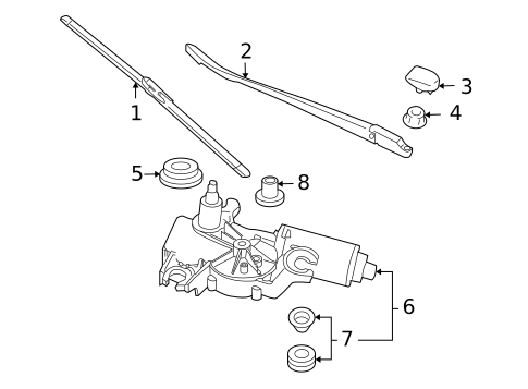 Rear Wiper Components for 2010 Porsche Cayman #0