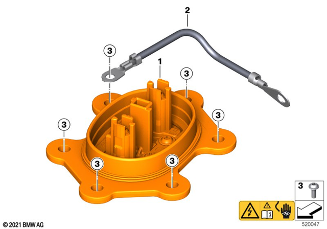61121682520 - General Electrical System: Wire for Potential Equalization -  for BMW-Motorrad Image