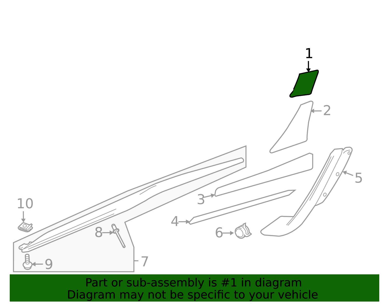 23494464 - High-Quality Driver Side Rocker Panel Rear Molding Protector ...