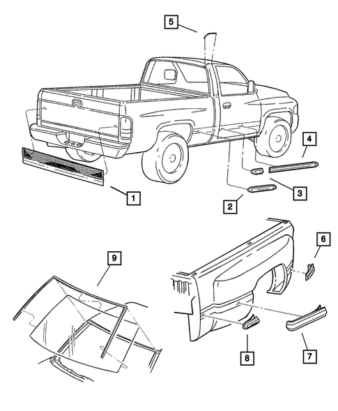 Moldings and Ornamentation for 2001 Dodge Ram 2500 #1