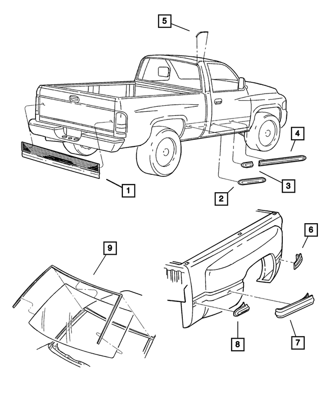 55076886AA - : Cab Molding, Right for Mopar Image