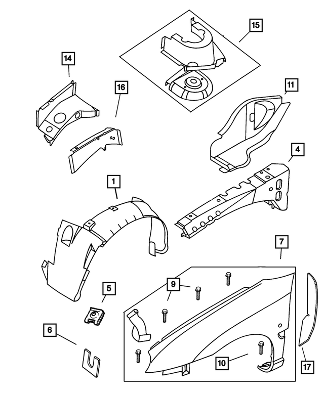 5012736AH - : Front Strut Mounting Panel, Right for Mopar Image