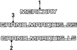 F2MY5442528A - Body: Nameplate for Mercury: Grand Marquis Image
