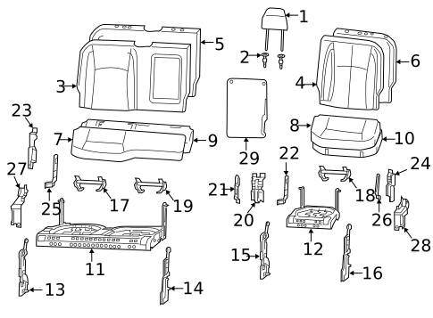 Rear Seat Components for 2023 Ram 2500 #0