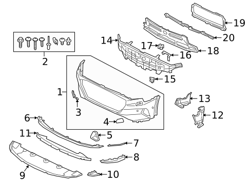 Bumper & Components - Front for 2019 Audi e-tron Quattro #0