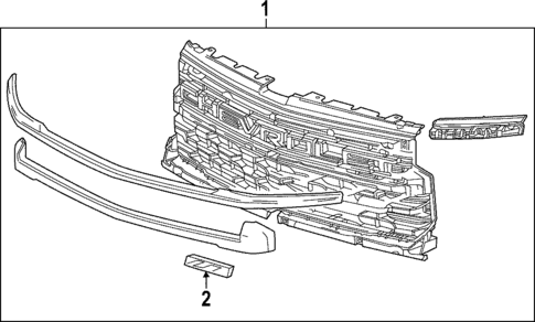 Grille & Components for 2023 Chevrolet Silverado 1500 #1