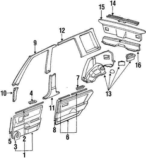 Interior Trim for 1989 Honda Civic #0